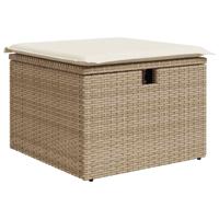 6-delige Loungeset met kussens poly rattan beige - thumbnail