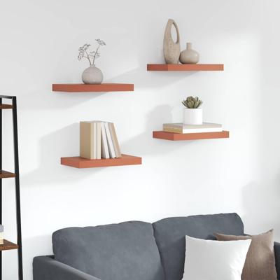 Wandplank met opslag 4 pcs Rood 40 x 23,5 x 4 cm Bewerkt hout