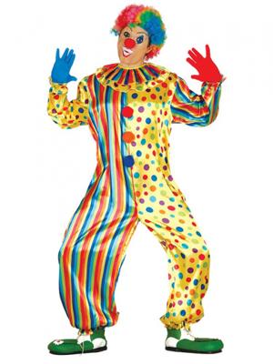 Gekleurde Clown Jumpsuit volwassen