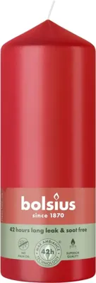 Bolsius stompkaars essentials 5.8x15cm delicate red
