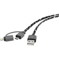 Renkforce Apple iPad/iPhone/iPod aansluitkabel [1x USB 2.0 stekker A - 1x USB 2.0 stekker Micro-B, Apple Lightning-Ste - thumbnail