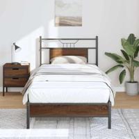 Bedframe zonder matras bewerkt hout bruin eikenkleur 90x190 cm - thumbnail