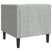 Fauteuil Chesterfield-stijl fluweel lichtgrijs - thumbnail