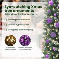VidaXL Kunstmatige slanke kerstboom met 150 led groen en wit 150 cm - thumbnail