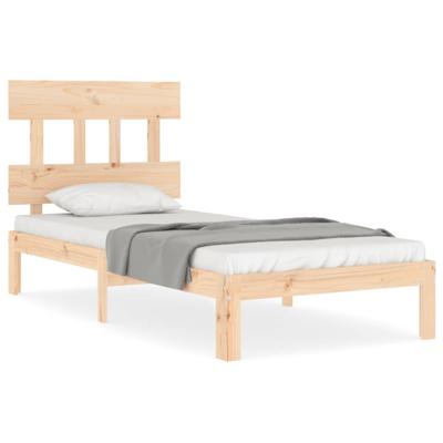Bedframe met hoofdbord massief hout