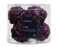 Dennenappel glas d5h7 cm vijg 6 st Decoris - Decoris - thumbnail