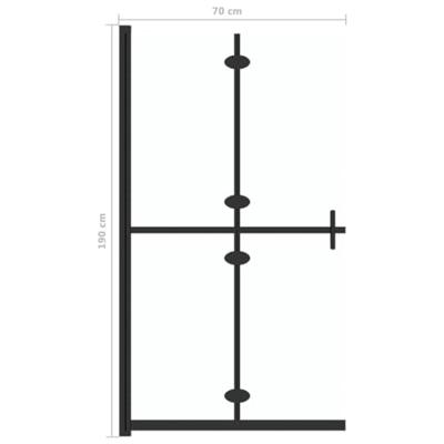 VidaXL Inloopdouchewand inklapbaar 70x190 cm esg-glas transparant