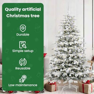 VidaXL Kunstmatige inklapbare kerstboom wit 180 cm pe en pvc
