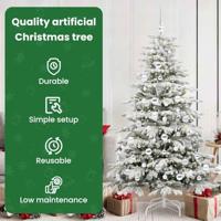 VidaXL Kunstmatige inklapbare kerstboom wit 180 cm pe en pvc - thumbnail