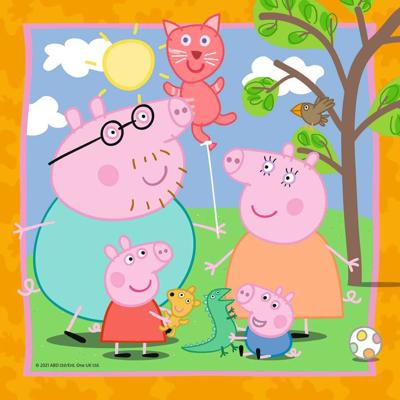 Ravensburger familie en vrienden van peppa pig legpuzzel, 3x49st.