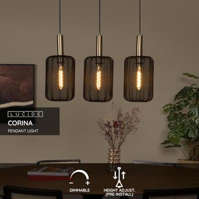 Lucide CORINA - Hanglamp - 3xE27 - Zwart