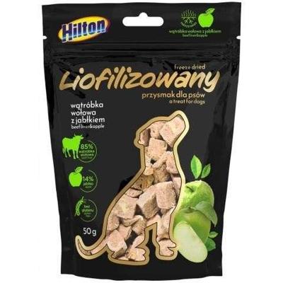 HILTON Freeze-dried treats with with beef liver and apple - traktatie voor hond - 50g