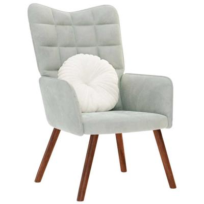 Relaxstoel fluweel lichtgrijs Relaxstoel fluweel lichtgrijs