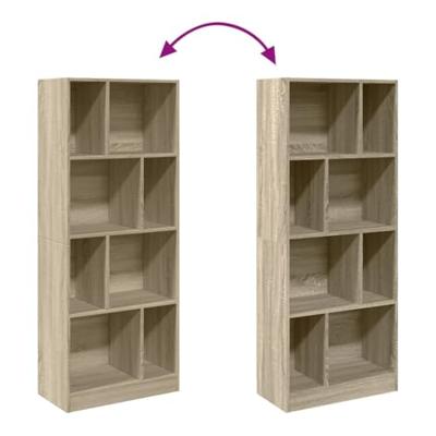 Boekenkast 57x28,5x141 cm bewerkt hout sonoma eikenkleurig