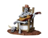 Lemax rocking chair skeleton halloween figuur Spooky Town 2012 - thumbnail