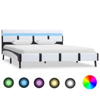 Bedframe met LED kunstleer wit 160x200 cm - thumbnail