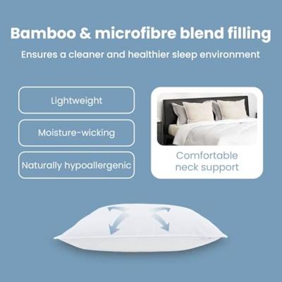 VidaXL Hoofdkussen met kussen 2 pcs wit 60 x 80 cm katoen