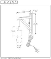 Lucide FIX - Wandlamp - 1xE27 - Zwart - thumbnail
