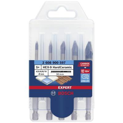 Bosch Accessories EXPERT HEX-9 HardCeramic 2608900597 Tegelboorset 5-delig 4 mm, 5 mm, 6 mm, 8 mm, 10 mm Zeskant schacht 5 stuk(s)