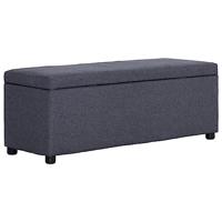Bankje met opbergvak 116 cm polyester donkergrijs - thumbnail