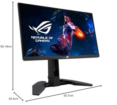 ASUS ROG Swift PG248QP 24 Zoll eSports Gaming Monitor (Full HD, 540 Hz, Nvidia G-Sync, ULMB 2, TN-Panel, Aura-Sync, HDR 400, DisplayPort, HDMI, USB-Hub)