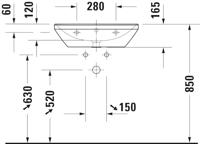 Wastafel Duravit D-Neo Met Overloop Kraanvlak 1 Kraangat 60 cm Hoogglans Wit - thumbnail