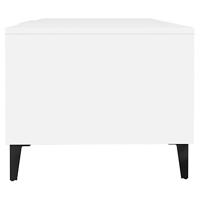 Salontafel 102x50x40 cm bewerkt hout wit - thumbnail