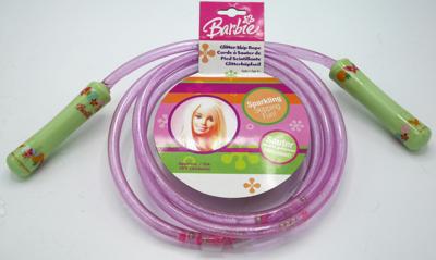Van Der Doelen Barbie springtouw 214 cm lang met glitter touw van kunststof