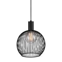 Hanglamp 'Aver 30' zwart open ontwerp kooilamp klein E27 fitting DFTP 30cm - thumbnail