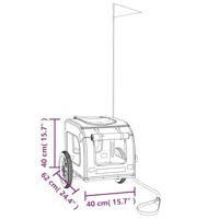Hondenfietstrailer oxford stof en ijzer groen en grijs - thumbnail