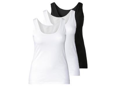 esmara 3 dames hemden (XXL (52/54), Zwart/wit)