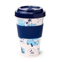 VW T1 Volkswagen Busje Explore RPET Duurzame Thermosbeker Reismok 400ml - thumbnail