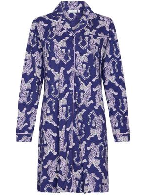 Katoenen doorknoopnachthemd tijgers