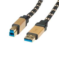 ROLINE GOLD USB 3.2 Gen 1 kabel, type A-B, 0,8 m - thumbnail