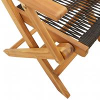 Tuinstoelen 8 st inklapbaar massief acaciahout zwart - thumbnail