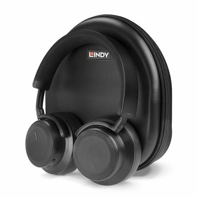 LINDY LH900XW Over Ear koptelefoon Draadloos Zwart Noise Cancelling Headset, Volumeregeling, Zwenkbare oorschelpen