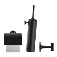 Duravit Starck T Toiletset - toiletrolhouder - borstelgarnituur - handoekhaak - zwart sw297067/sw297081/sw297091/ - thumbnail