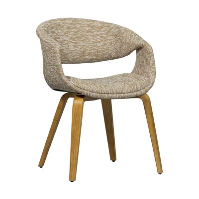 WOOOD Eetkamerstoel 'Yossi' Geweven stof, kleur Zand/Naturel