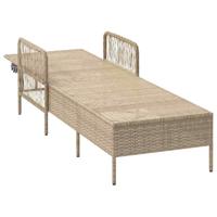 Ligbed met kussen 1-persoon Beige 157 x 55 x 92cm poly rattan - thumbnail