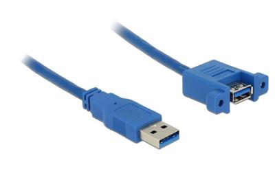 Delock 85112 USB-kabel USB 3.2 Gen1 USB-A stekker, USB-A bus 1.00 m Blauw