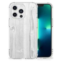 Apple iPhone 13 Pro Stevig Telefoonhoesje White Wood - thumbnail