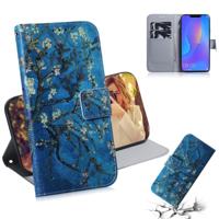 Abrikoos bloem patroon gekleurde tekening horizontale Flip lederen case voor Huawei P Smart + 2019/Nova 3i met houder & card slots & portemonnee - thumbnail