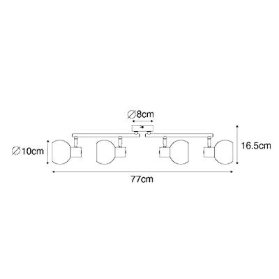 QAZQA Art Deco spot goud met groen glas 4-lichts - Vidro