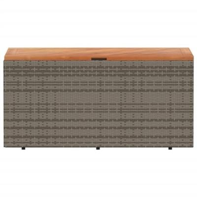 Tuinbox 110x50x54 cm poly rattan en acaciahout grijs