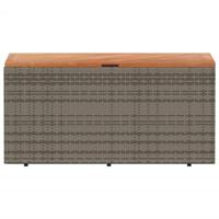 Tuinbox 110x50x54 cm poly rattan en acaciahout grijs - thumbnail