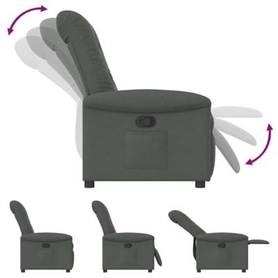 Fauteuil verstelbaar stof donkergrijs