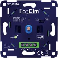 EcoDim - LED Dimmer - ECO-DIM.01 - Fase Aan- en Afsnijding RLC - Inbouw - Enkel Knop - 0-300W - thumbnail
