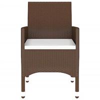 3-delige Bistroset poly rattan en gehard glas bruin - thumbnail