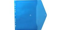 Documentenmap, met velcro sluiting, ft A4, geperforeerd, blauw, pak van 10 stuks - thumbnail