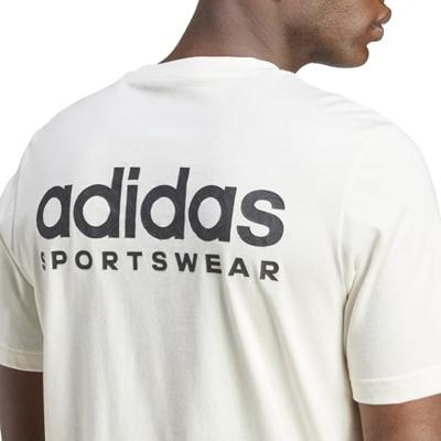 Heren-T-Shirt met Korte Mouwen Adidas Molded Linear Wit Natuurlijk - Maat: XL